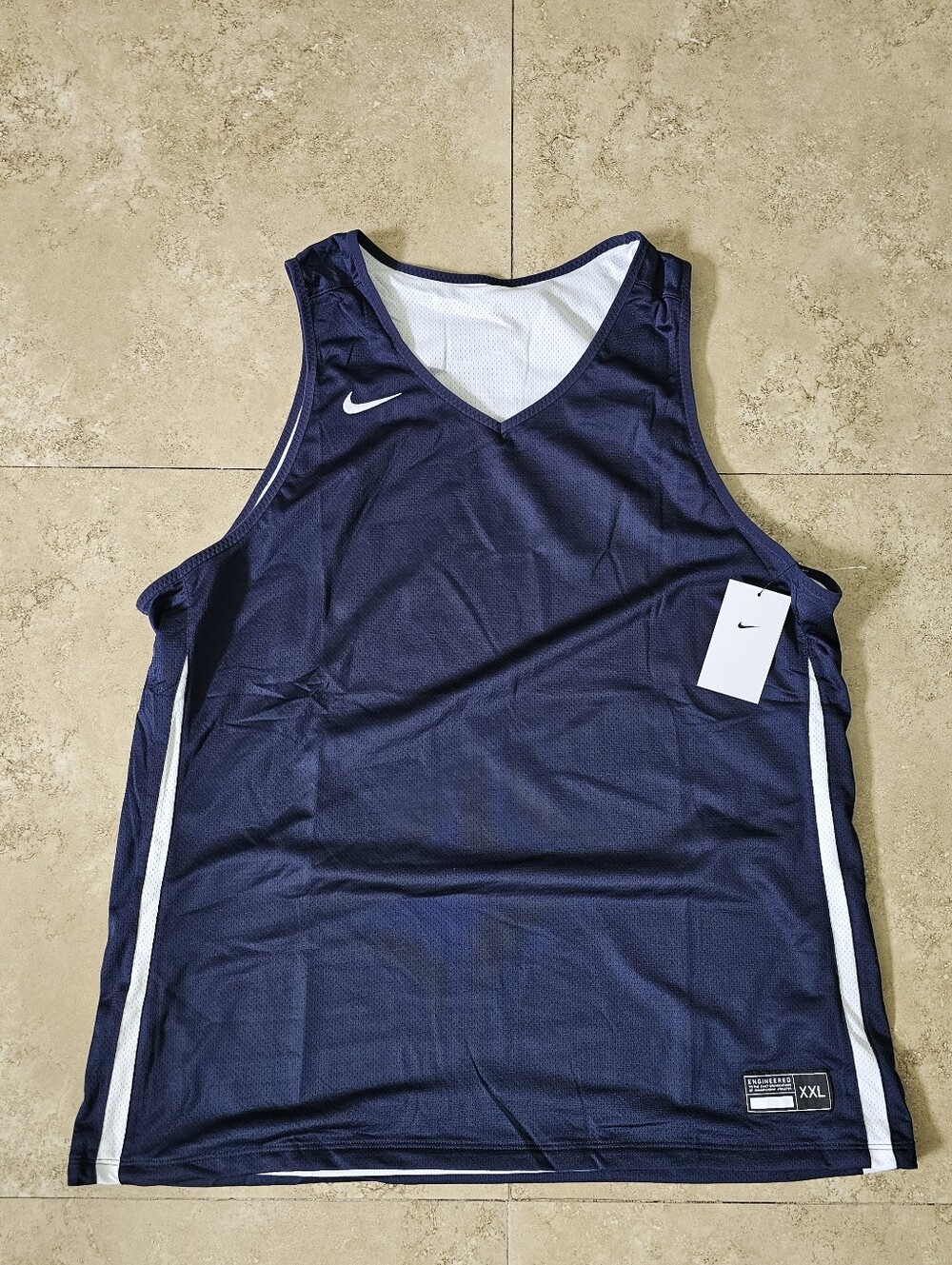 Nike Dri-FIT Mens Basketball Jersey Navy/White Reversible Size XXL DN5212-420